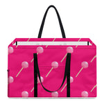 Pink Sweet Lollipop Pattern Print Utility Tote Bag