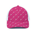Pink Sweet Lollipop Pattern Print White Mesh Trucker Hat