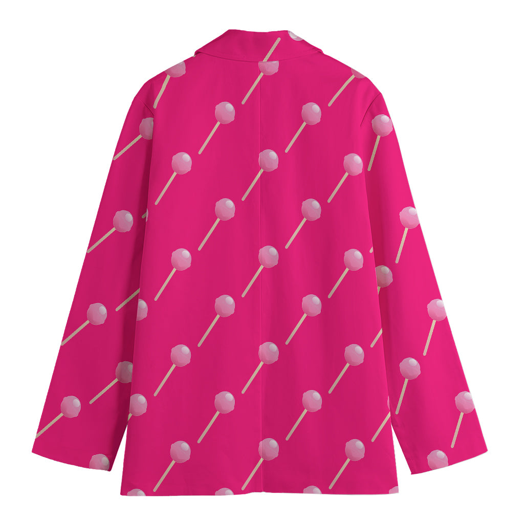 Pink Sweet Lollipop Pattern Print Women's Blazer