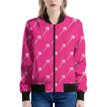 Pink Sweet Lollipop Pattern Print Women's Bomber Jacket