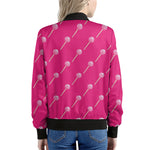 Pink Sweet Lollipop Pattern Print Women's Bomber Jacket