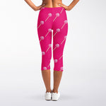 Pink Sweet Lollipop Pattern Print Women's Capri Leggings