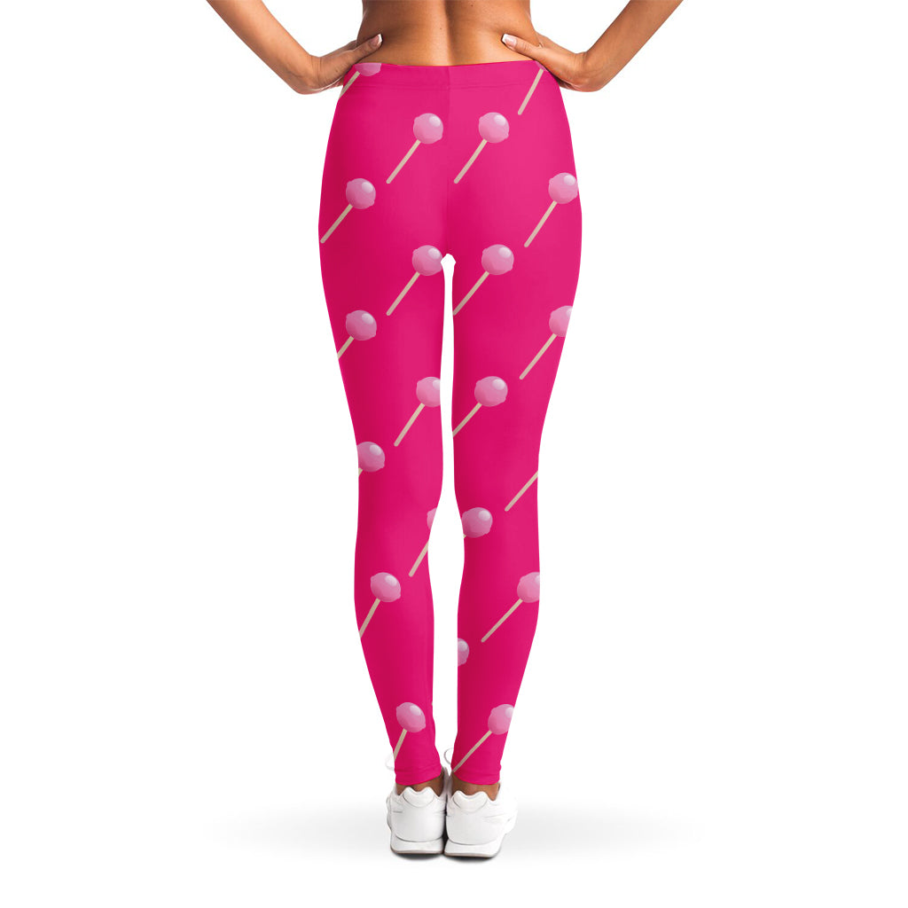 Pink Sweet Lollipop Pattern Print Women's Leggings