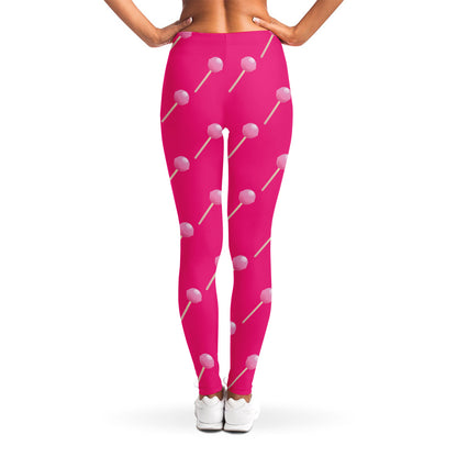 Pink Sweet Lollipop Pattern Print Women's Leggings