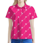 Pink Sweet Lollipop Pattern Print Women's Polo Shirt