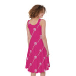Pink Sweet Lollipop Pattern Print Women's Sleeveless Dress
