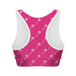 Pink Sweet Lollipop Pattern Print Women's Sports Bra