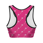 Pink Sweet Lollipop Pattern Print Women's Sports Bra