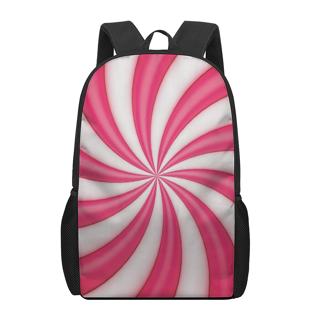 Pink Swirl Candy Print 17 Inch Backpack