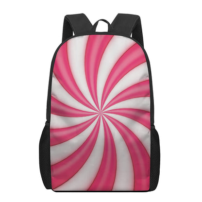 Pink Swirl Candy Print 17 Inch Backpack