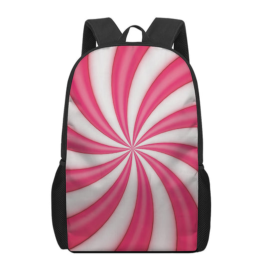 Pink Swirl Candy Print 17 Inch Backpack