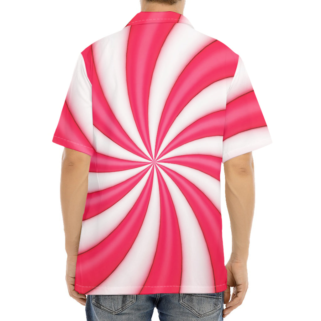Pink Swirl Candy Print Aloha Shirt