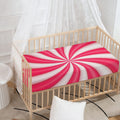 Pink Swirl Candy Print Baby Crib Sheet