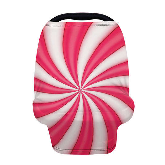 Pink Swirl Candy Print Baby Seat Cover