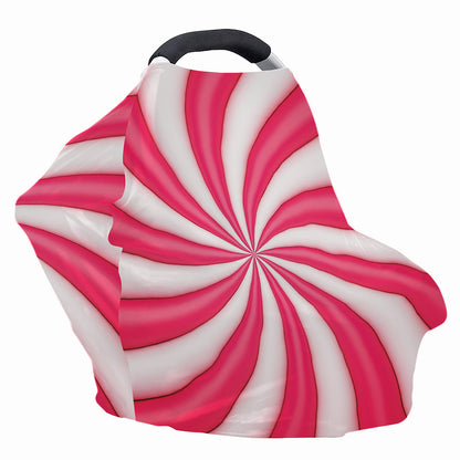 Pink Swirl Candy Print Baby Seat Cover