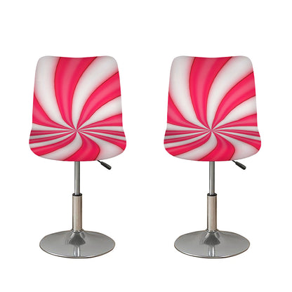 Pink Swirl Candy Print Bar Stool Covers