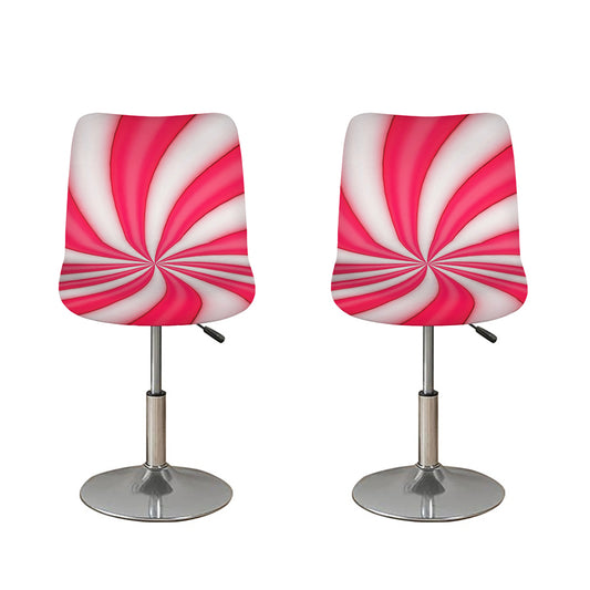 Pink Swirl Candy Print Bar Stool Covers