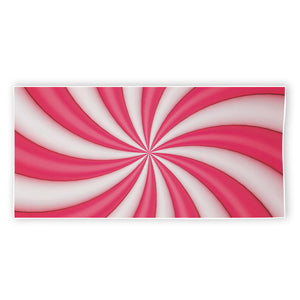 Pink Swirl Candy Print Beach Towel