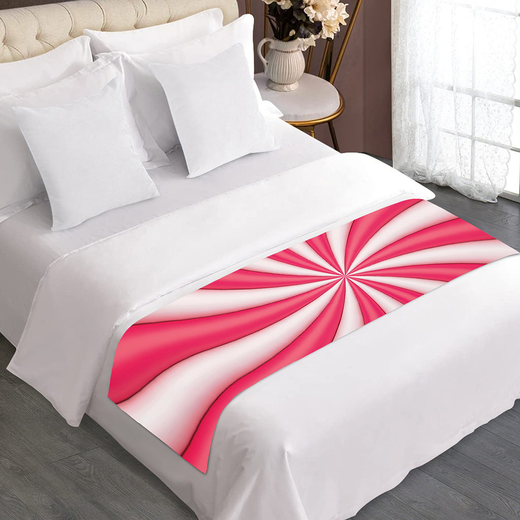 Pink Swirl Candy Print Bed Runner