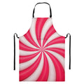 Pink Swirl Candy Print Bib Apron With Pocket