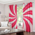 Pink Swirl Candy Print Dimout Grommet Curtains