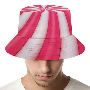 Pink Swirl Candy Print Bucket Hat