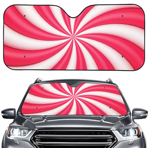 Pink Swirl Candy Print Car Windshield Sun Shade