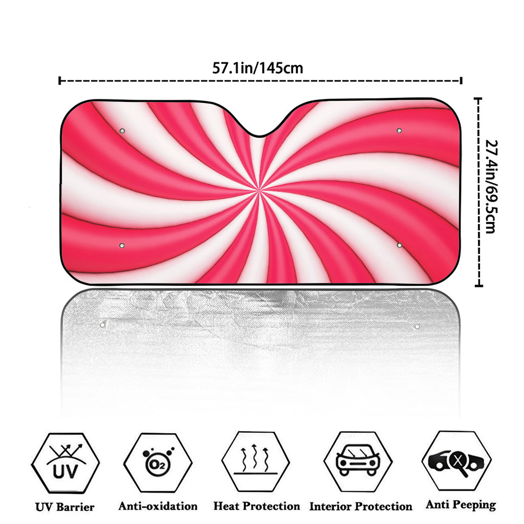 Pink Swirl Candy Print Car Windshield Sun Shade