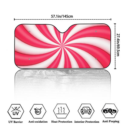 Pink Swirl Candy Print Car Windshield Sun Shade