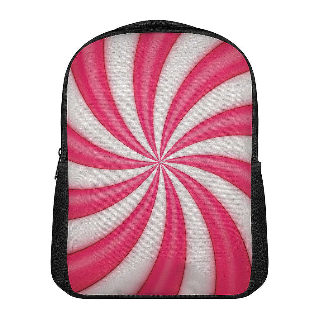 Pink Swirl Candy Print Casual Backpack