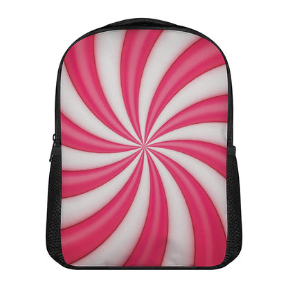 Pink Swirl Candy Print Casual Backpack