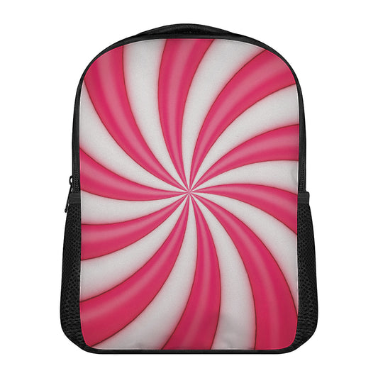 Pink Swirl Candy Print Casual Backpack