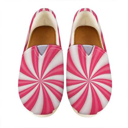 Pink Swirl Candy Print Casual Shoes