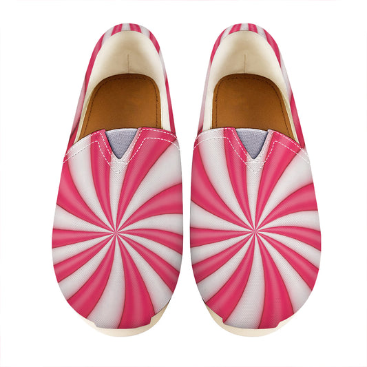 Pink Swirl Candy Print Casual Shoes