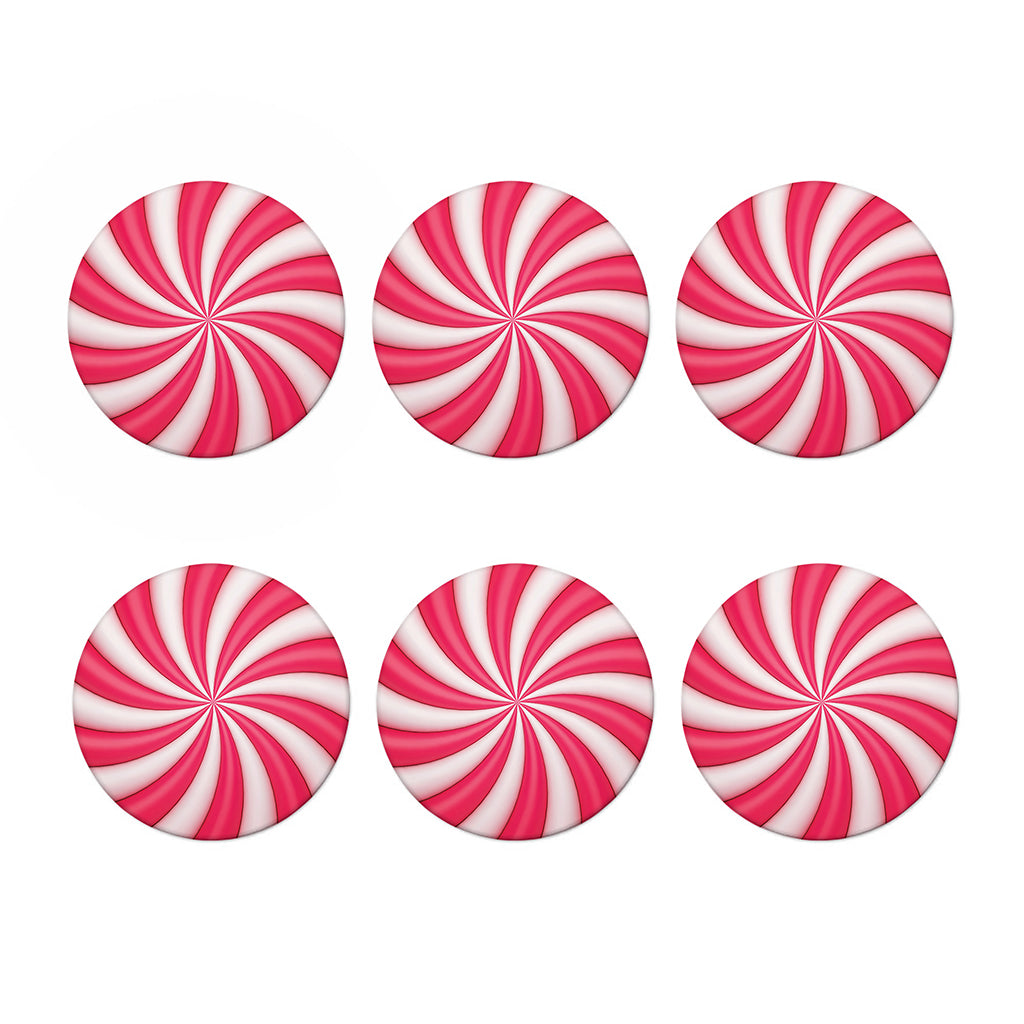 Pink Swirl Candy Print Coaster Set