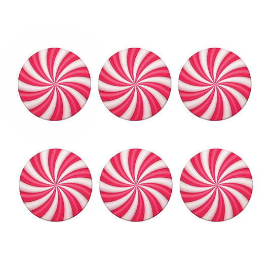 Pink Swirl Candy Print Coaster Set
