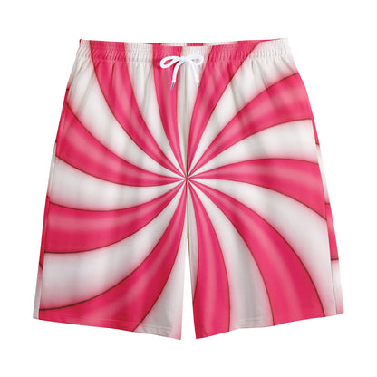 Pink Swirl Candy Print Cotton Shorts