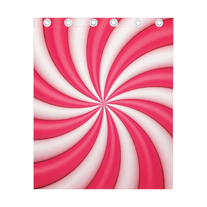 Pink Swirl Candy Print Curtain