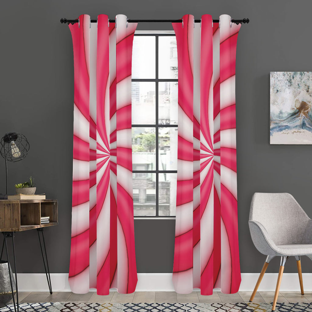Pink Swirl Candy Print Curtain