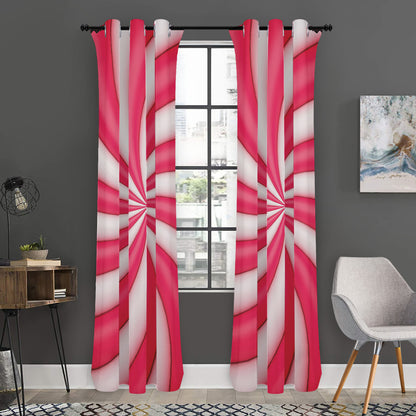 Pink Swirl Candy Print Curtain