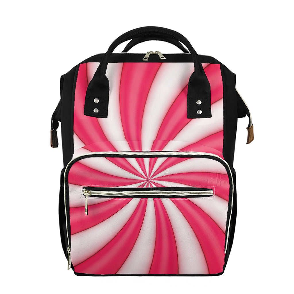 Pink Swirl Candy Print Diaper Bag