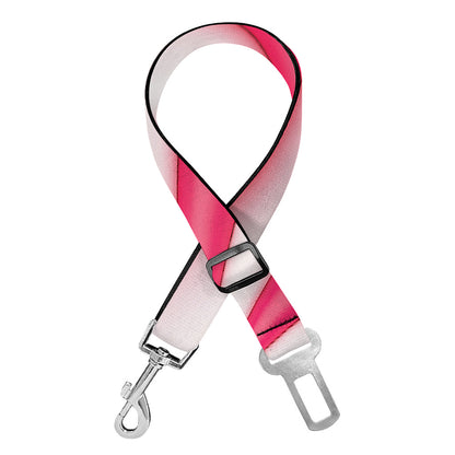 Pink Swirl Candy Print Dog Seat Belt
