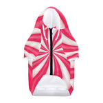 Pink Swirl Candy Print Dog Zip Up Hoodie