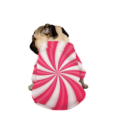 Pink Swirl Candy Print Dog Zip Up Jacket