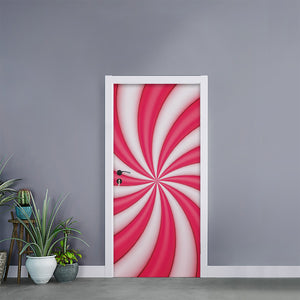 Pink Swirl Candy Print Door Sticker