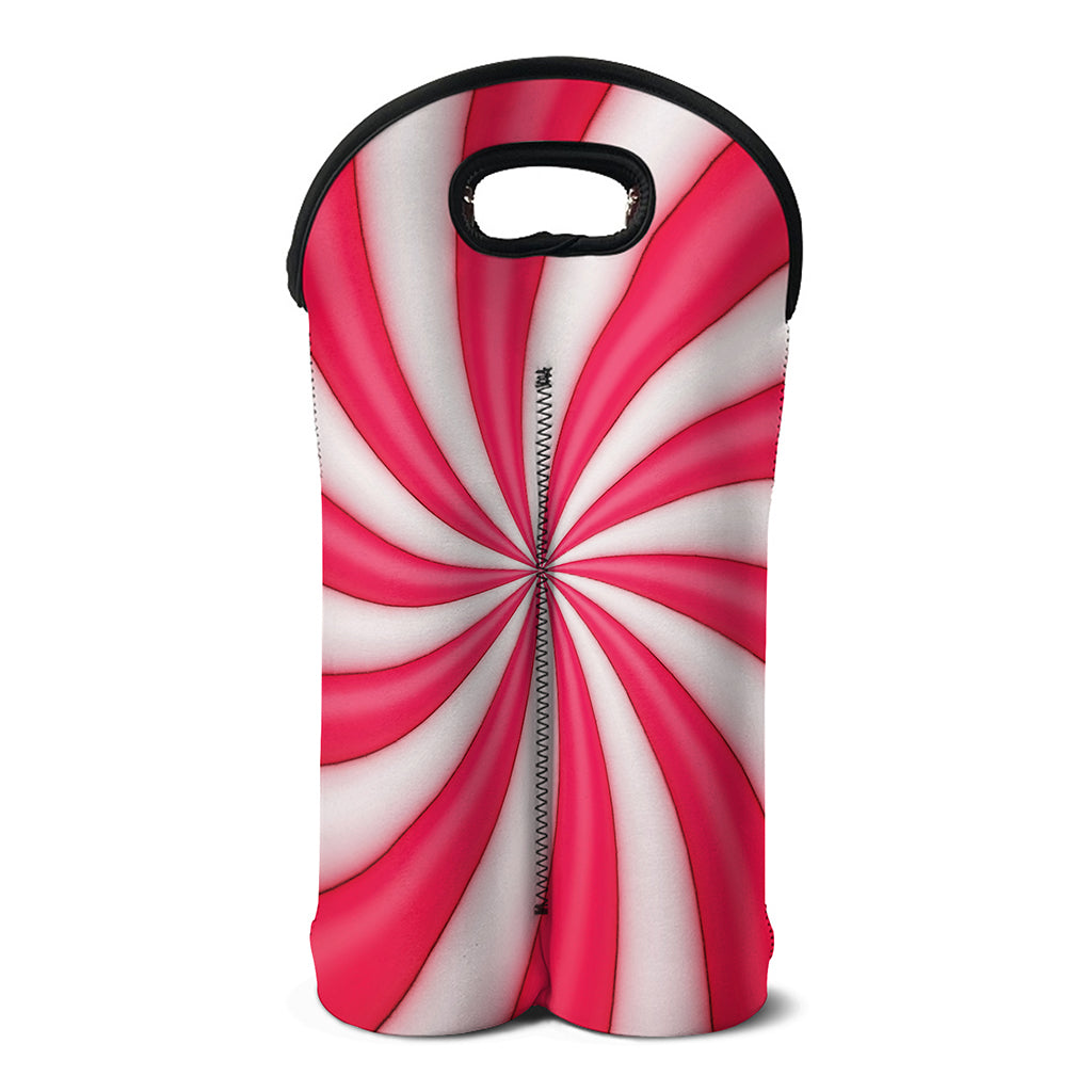 Pink Swirl Candy Print Double Neoprene Wine Tote