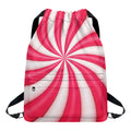 Pink Swirl Candy Print Drawstring Backpack