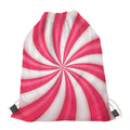 Pink Swirl Candy Print Drawstring Bag