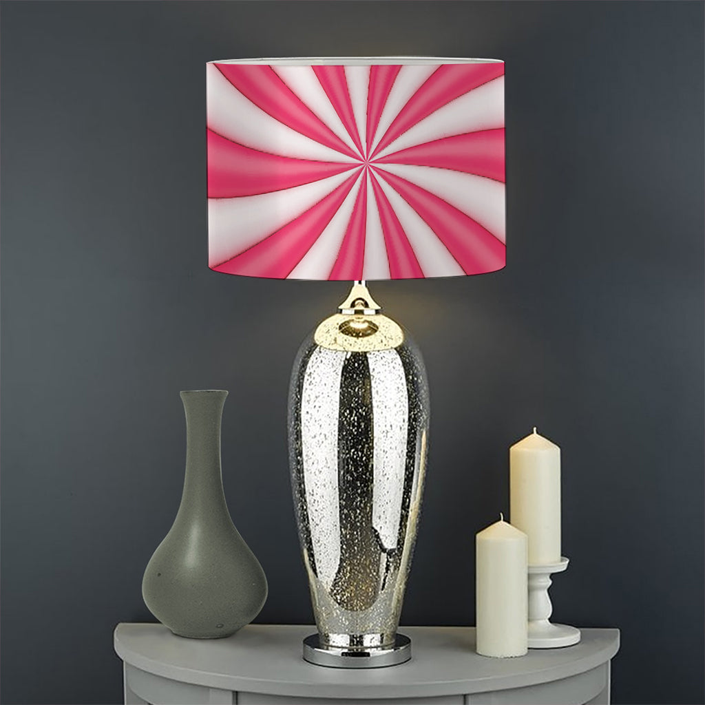 Pink Swirl Candy Print Drum Lamp Shade