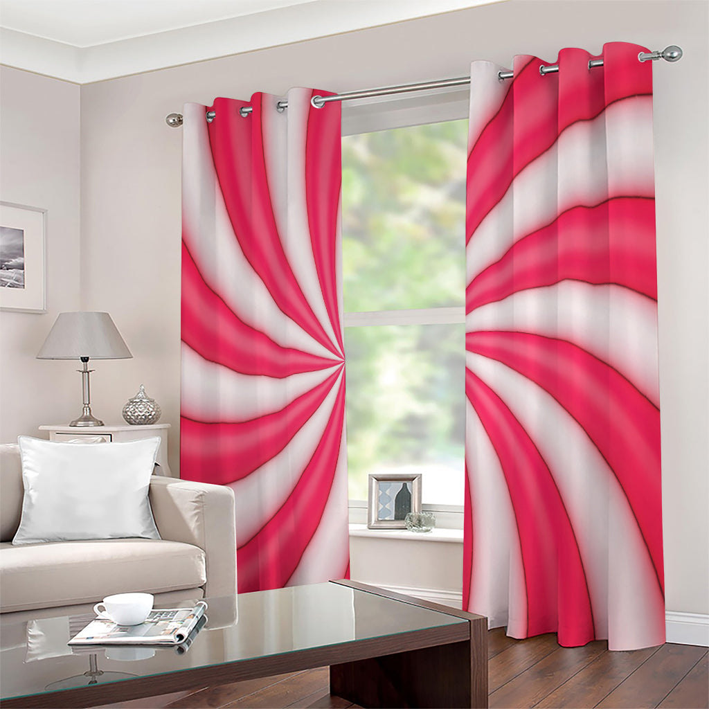 Pink Swirl Candy Print Extra Wide Grommet Curtains